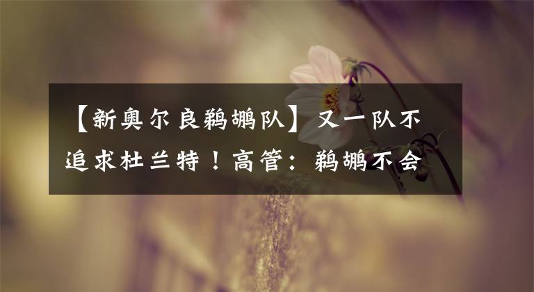 【新奥尔良鹈鹕队】又一队不追求杜兰特！高管：鹈鹕不会争取他 球队已有莺歌+锡安