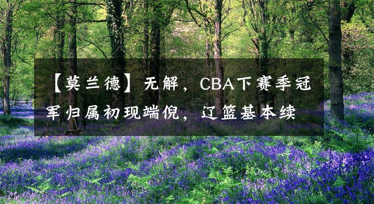 【莫兰德】无解,CBA下赛季冠军归属初现端倪,辽篮基本续约莫兰德和弗格