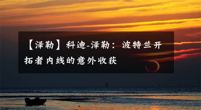 【泽勒】科迪-泽勒：波特兰开拓者内线的意外收获