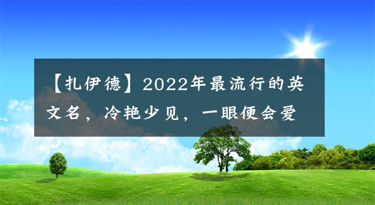 【扎伊德】2022年最流行的英文名,冷艳少见,一眼便会爱上