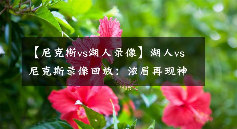 【尼克斯vs湖人录像】湖人vs尼克斯录像回放：浓眉再现神力,马哥可刚可柔,庄神制霸篮板