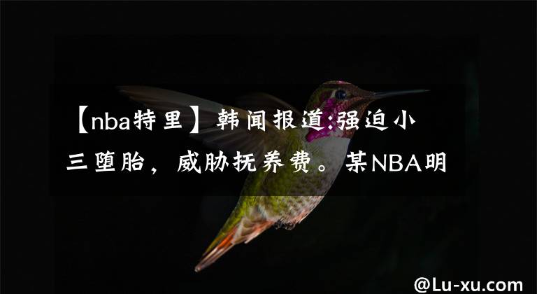【nba特里】韩闻报道:强迫小三堕胎,威胁抚养费。某NBA明星丑恶一面,谁之过错?
