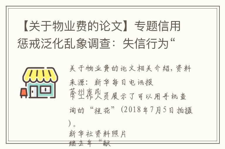 【关于物业费的论文】专题信用惩戒泛化乱象调查:失信行为“箩筐化”之忧