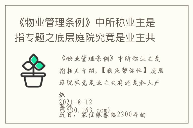 《物业管理条例》中所称业主是指专题之底层庭院究竟是业主共有还是私人产权