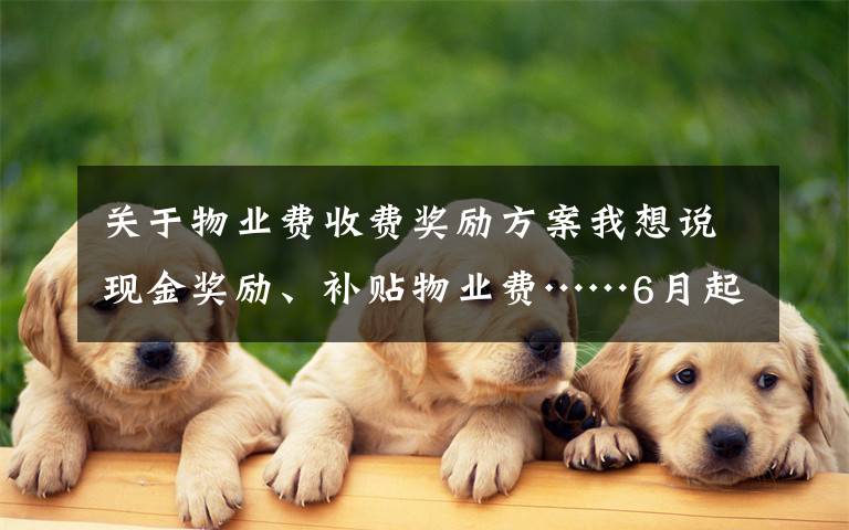 关于物业费收费奖励方案我想说现金奖励、补贴物业费……6月起,所有珠海人一定要做这件事!