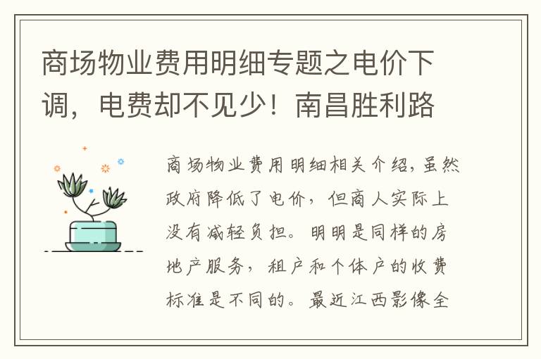 商场物业费用明细专题之电价下调,电费却不见少!南昌胜利路地下商城被曝光