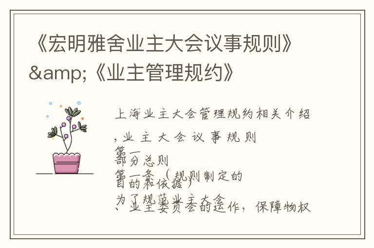 《宏明雅舍业主大会议事规则》&《业主管理规约》