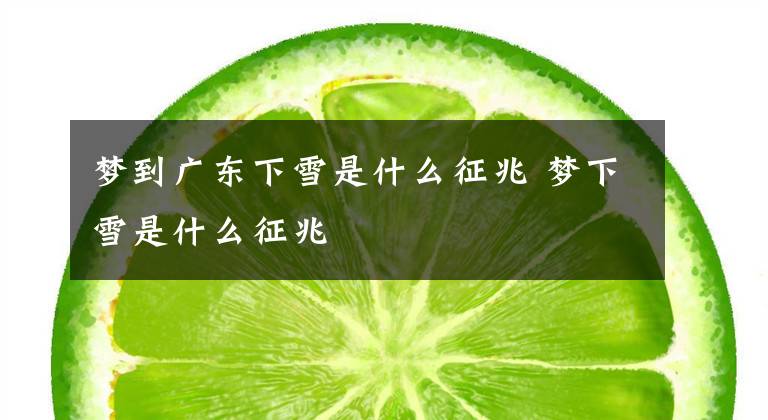 梦到广东下雪是什么征兆 梦下雪是什么征兆